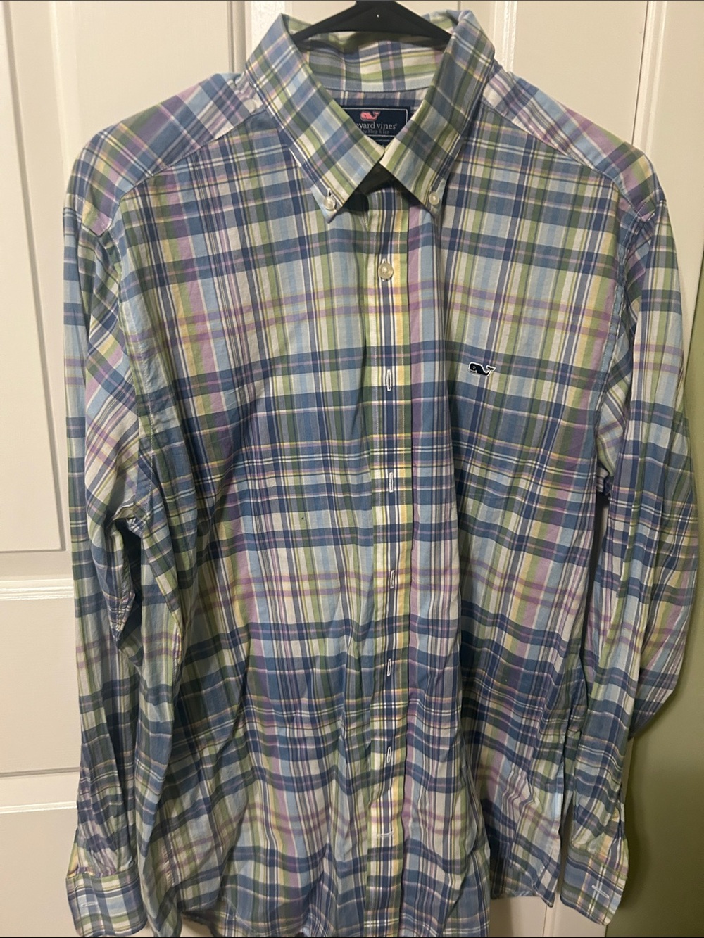 Vineyard Vines Pastel Plaid Button-Down Shirt in Blue, Green, Yellow